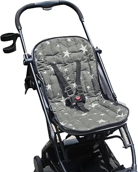 Baby Pushchair Seat Liner Stroller Seat Cushion Car Seat Insert Pad Soft Cotton Pram Padding Universal Reversible for Buggy Baby High Chair Washable Adjustable All-Seasons 78x36cm