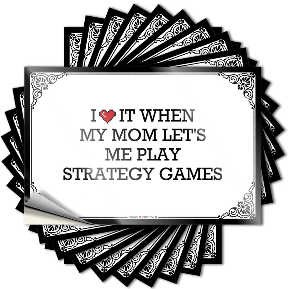 Fzfn Women's Colour Lettering Sticker Holiday Durable Vinyl - I Love It When My Mom Let's Me Play Strategy Games Garage For Beer Use(8X12cm)