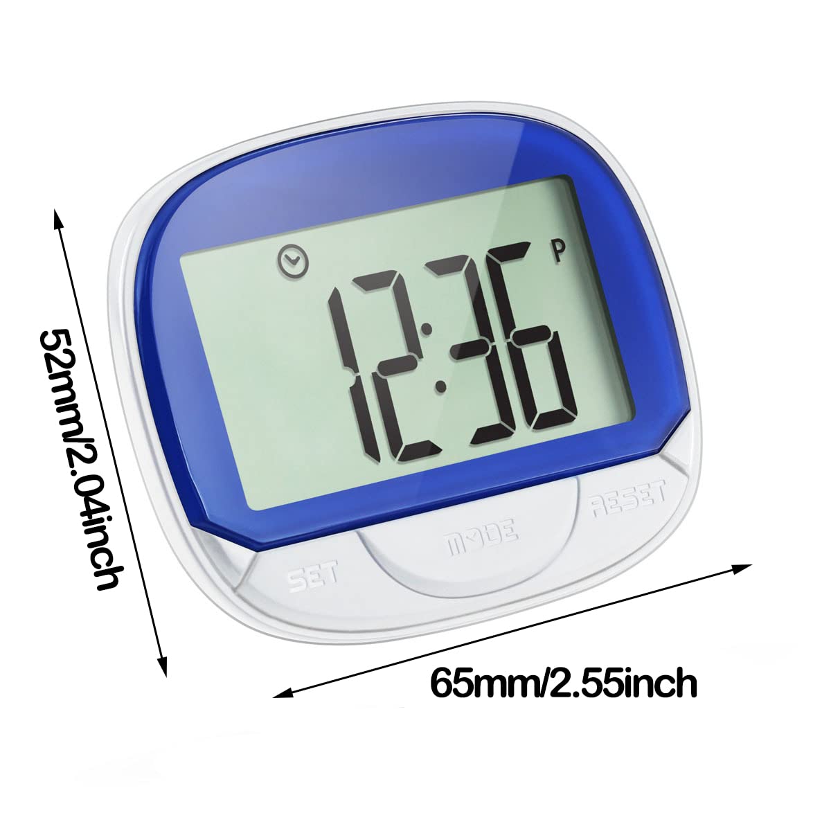 ThreeH Pedometro Traccia Passi Pedometro Sportivo Portatile Multifunzione Distanza Passo Calorie Contatore Fitness Tracker Tempo Display