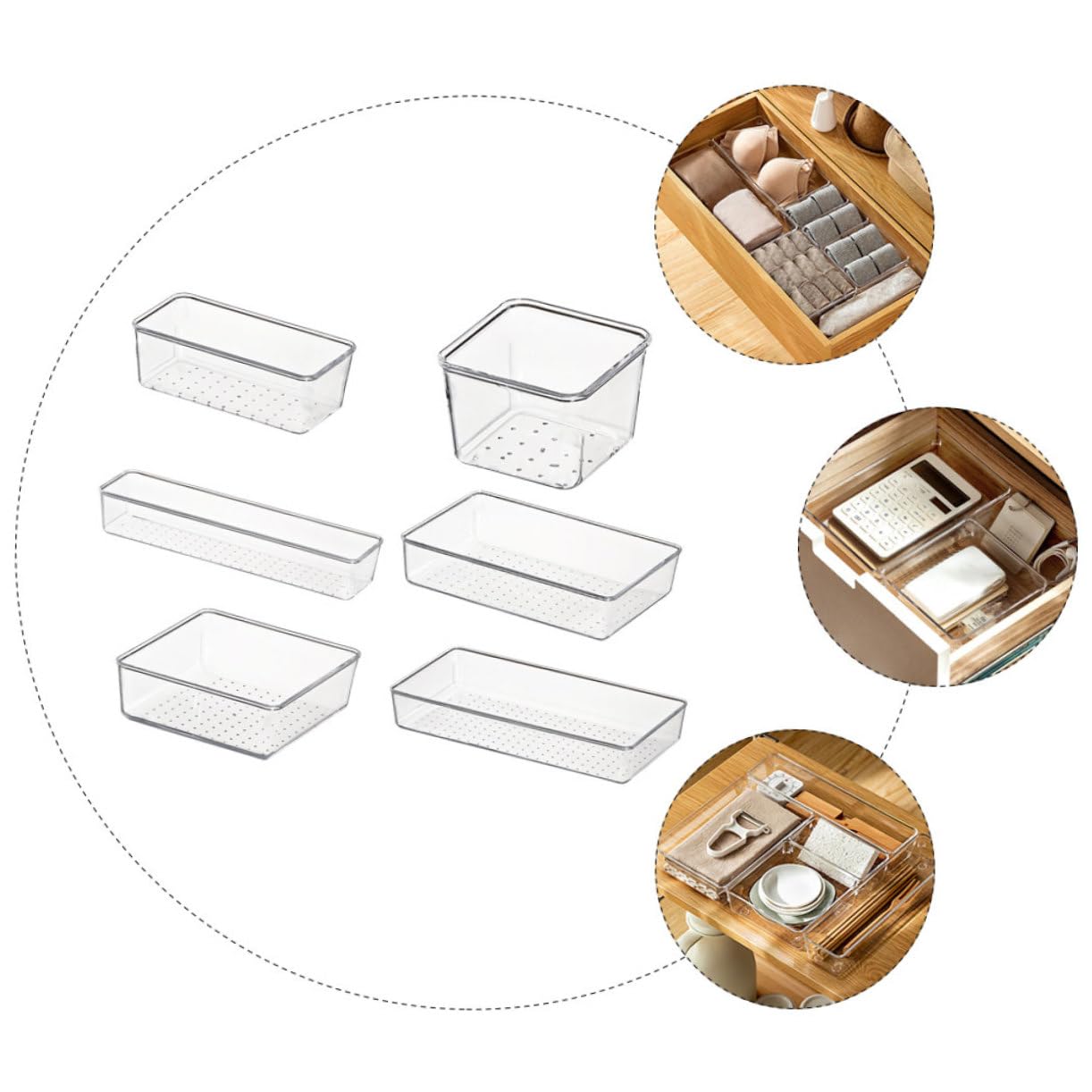 ABOOFAN 6pièces Boîte De Rangement Transparente Pour Divers Objets Organisateur De Maison Conteneur De Stockage Compact