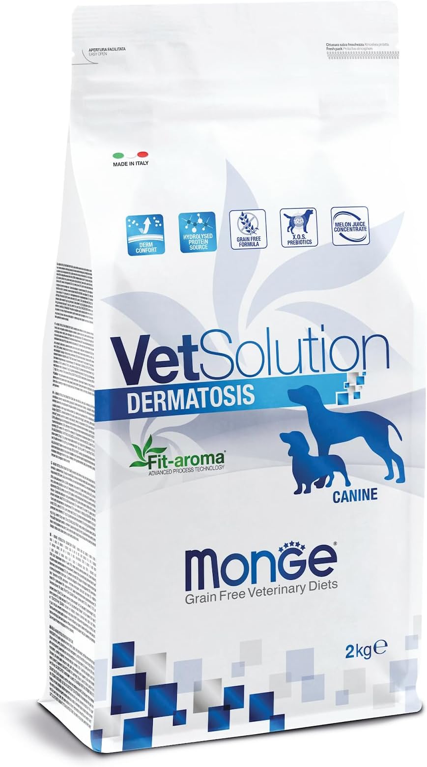 Vet Solution Canine-Dermatosis 2kg (Dietetic Food for Dogs Skin), Adult, dried