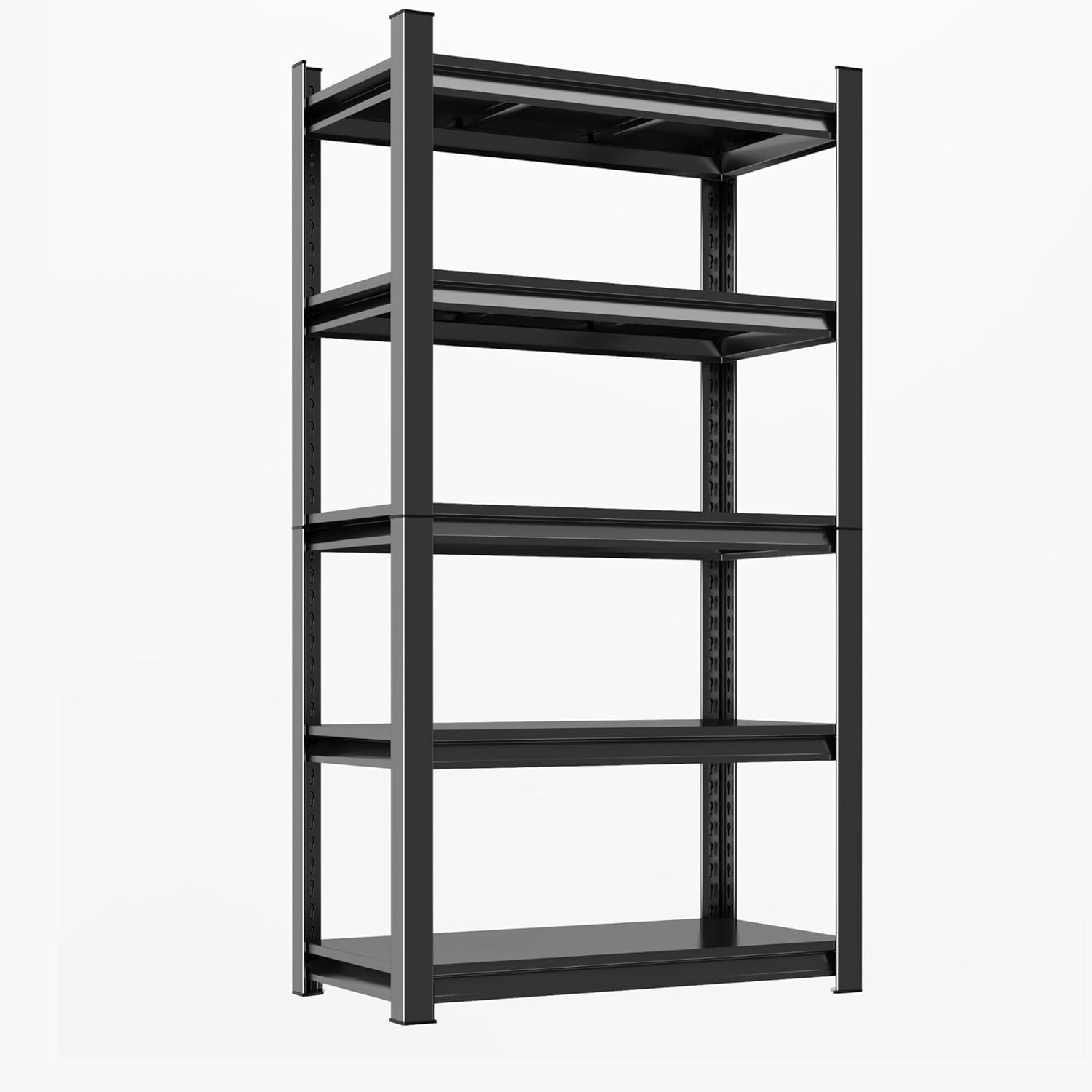 Photo 1 of 72''H Garage Shelves Heavy Duty Garage Shelving Units, 3000 LBS Capacity Industrial Shelf, Detachable and Adjustable 5-Tier Metal Storage Shelves for Warehouse, Basement, Black (72''H×46''W×16''D) 