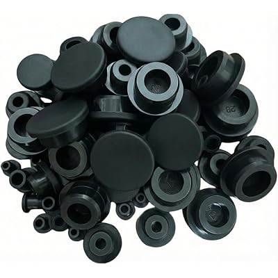90 Pcs Silicone Rubber Hole Plugs, Assorted 9 Sizes Snap-Locking Round Stopper Plugs, Heat Resistant Black Hole Cover Kit for Furniture Cabinet, Automotive Wiring, Hardware and DIY Home Decor