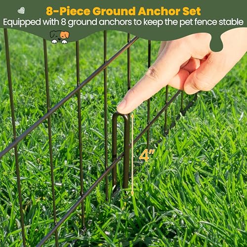 Image of Yaheetech 34 inch H 8-Panel Foldable Metal Dog Playpen Indoor Outdoor w /Door