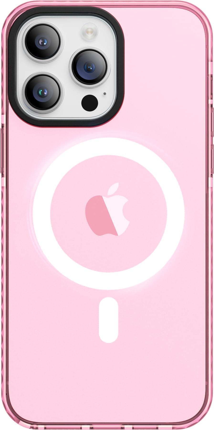 Magnetic Clear Case for iPhone 14 Pro Max with Screen Protector + Camera Lens Protector Compatible with Magsafe, Cute Neon Phone Case for Women Girly, Soft Silicone Cover Cases for iPhone 14 Promax