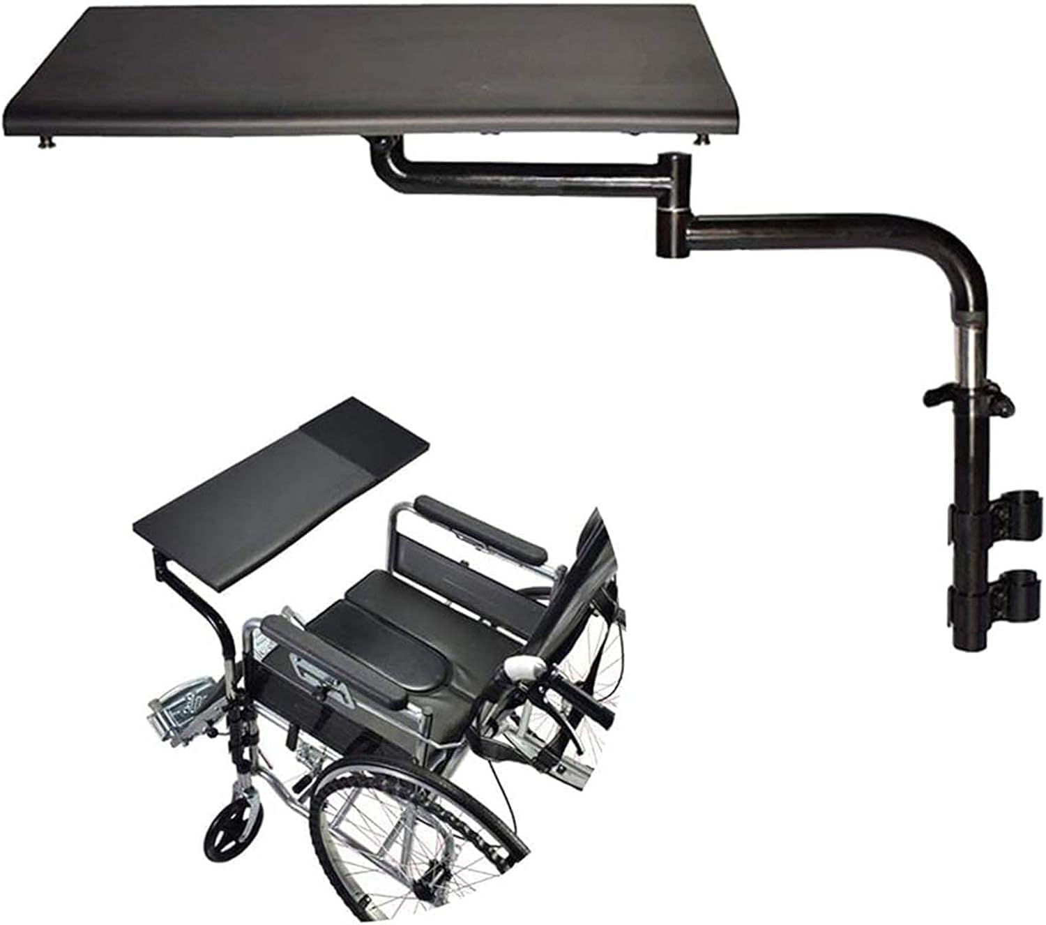 Ergonomiczna taca na kolana dla wózków inwalidzkich, regulowana wysokość, zdejmowane akcesorium mobilne do jedzenia, czytania, pisania, laptopa, uniwersalne dopasowanie