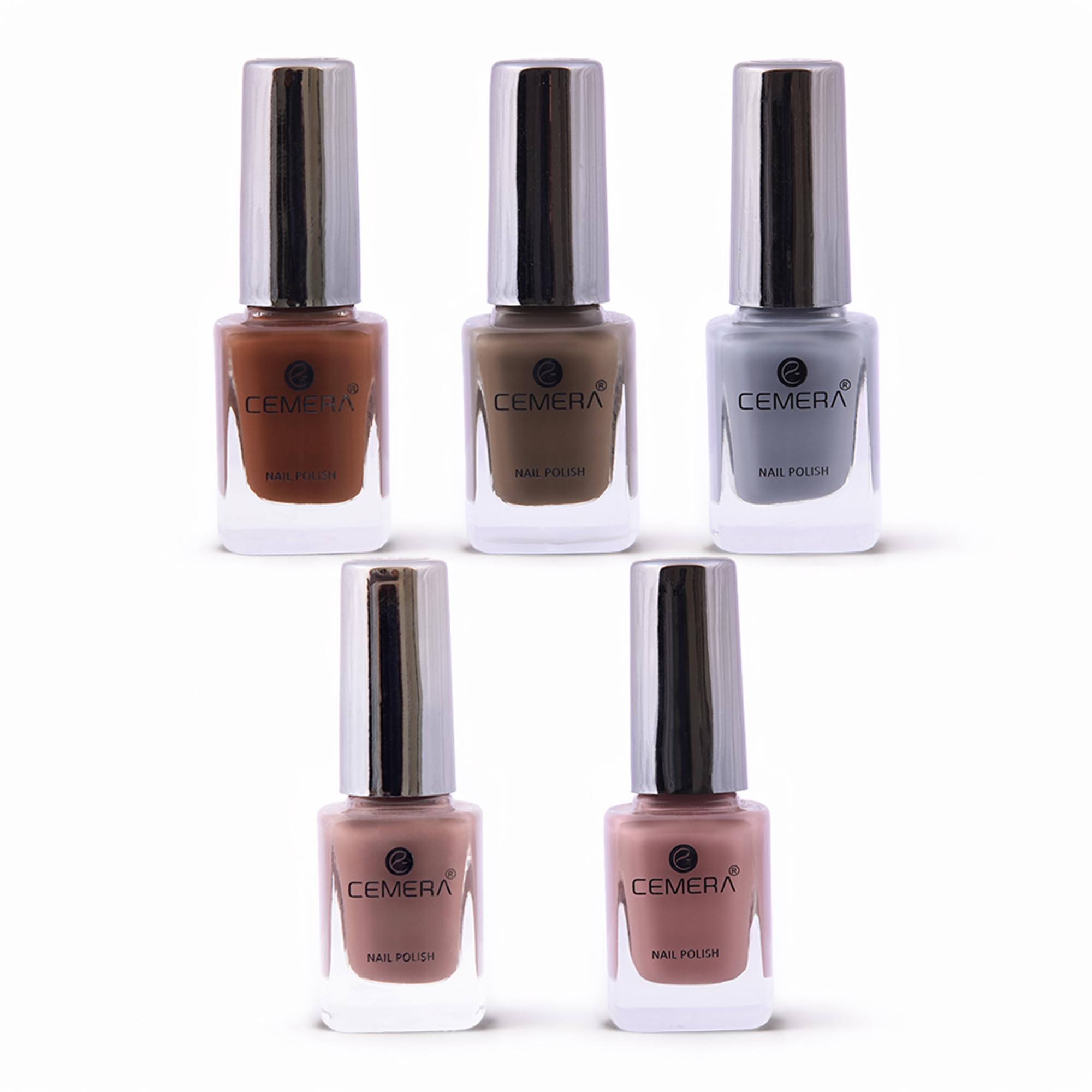 Nail Polish Pack of 5 – Glossy Finish, Quick Dry, Long Lasting Nail Paint Set for Women by CEMERA (Umber, Dune, Caramel, Mist, Latte – Nail Polish Combo)-image-26