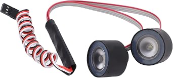 RC Car Angel Eye Headlights, Wireless Front Head Lamp Group for ZD Racing DBX - 07 1/7 RC Vehicle, Dual LED Beads with Multi - Color Flash Function, 6V - 14V Operating