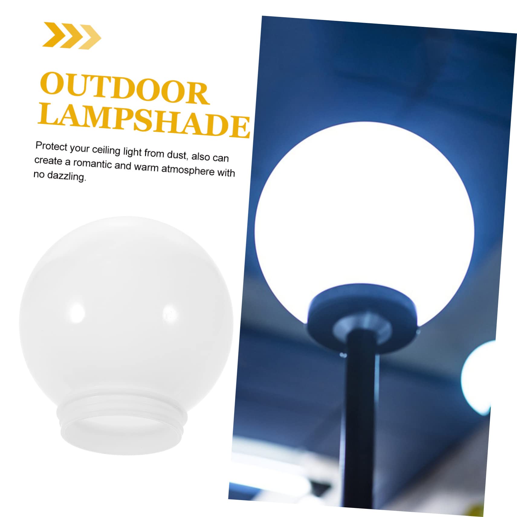 Housoutil Abat-Jour Globe En Verre Fumé 4.72 Pouces Abat-Jour De