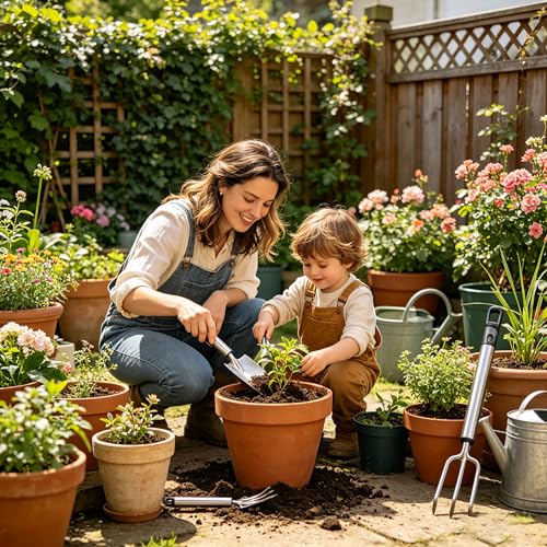 Image of Garden Trowel, Mini Stainless Steel Hand Shovel Garden Rake 2 Pack