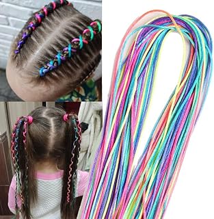 30 Colourful Hair Braids, Colourful Hair Bands, Glitter Hair Rope for Children Braiding, Rainbow Braided Wire Hair Accessories for Girls, for Party, Birthday, Sports Haarband