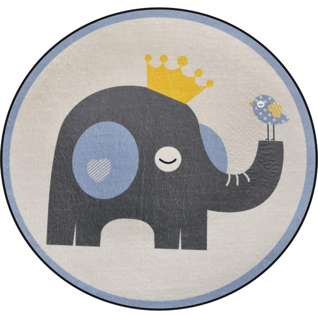 Tapis de penderie éléphant rond 80cm pour protéger le parquet de la chambre