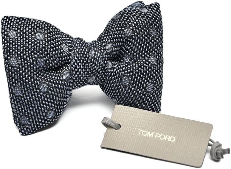 【未使用に近い】TOM FORD グレー　ブラック　千鳥格子　ネクタイ　シルク 未使用に近い】TOM FORD グレー ブラック 千鳥格子 ネクタイ シルク 未