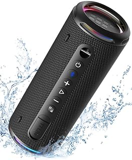 Tronsmart T7 Lite 24W Portable Bluetooth Speaker, Enhanced Bass, Rainbow Light Show, 24H Playtime, IPX7 Waterproof, Wireless Stereo Pairing, Bluetooth 5.3, for Home Outdoor Travel (Black)