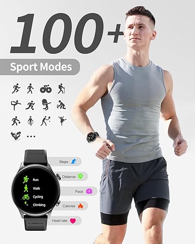 Vista 4 de RIVERSONG Reloj inteligente para hombres y mujeres (respuestahacer llamadas) compatible con teléfonos iPhoneAndroid, rastreador de actividad física