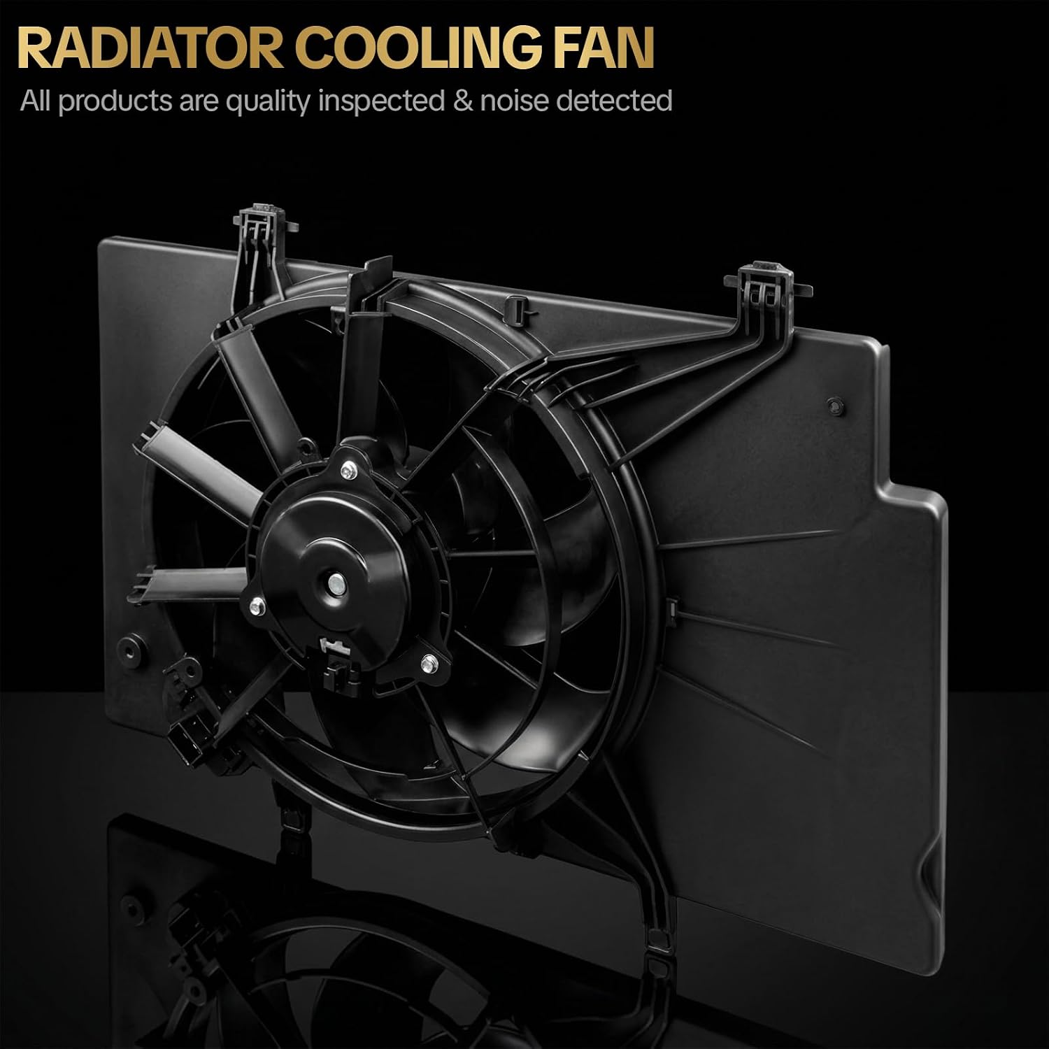 621-503 AC Condenser Cooling Radiator Fan Assembly Fits for Ford Fiesta 2011 2012 2013 2014 2015 2016 2017 2018 2019 1.6L 622500 FO3115186 674-01010