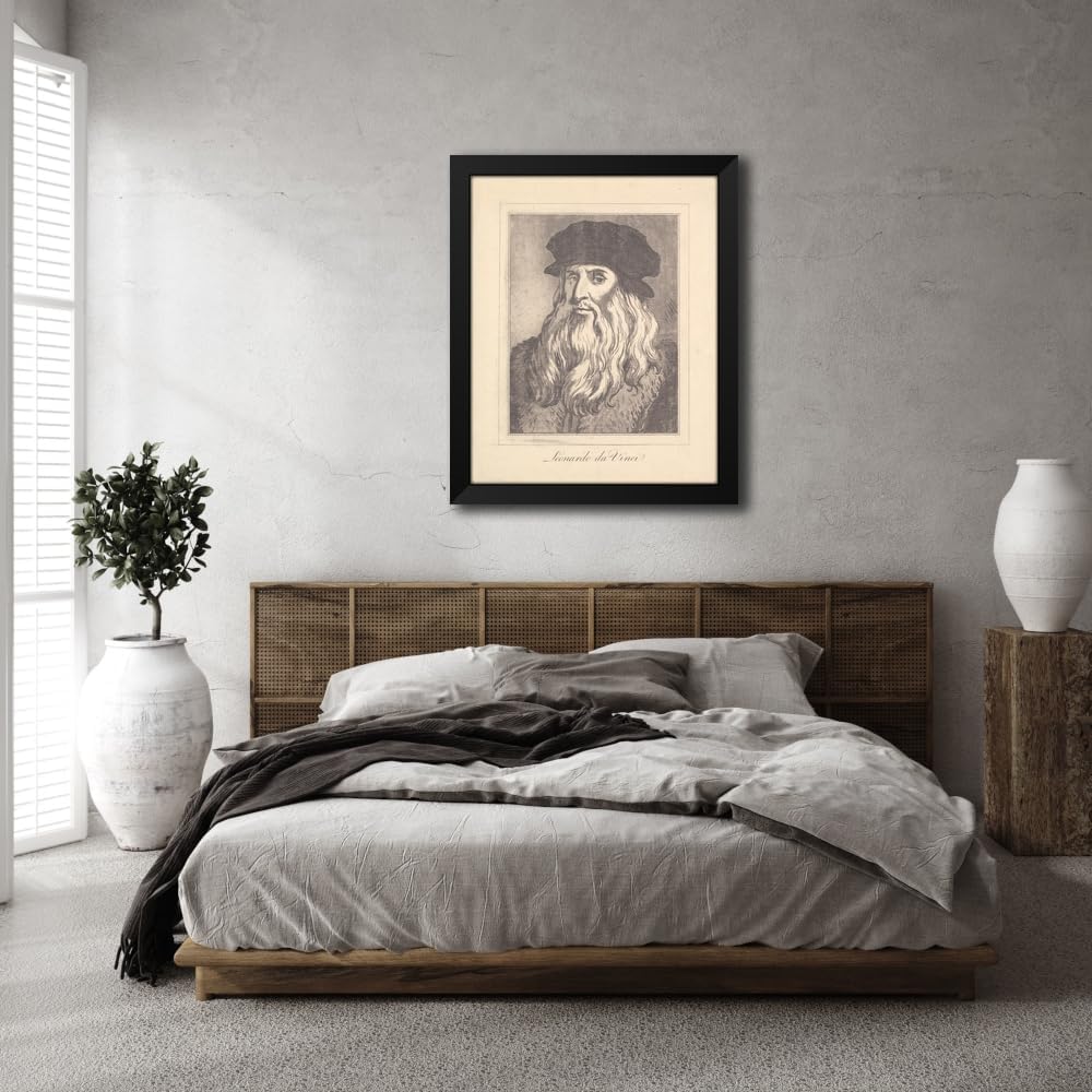 ArtDirect Characaturas by Leonardo da Vinci Pl.02 Custom Framed Art Print Giclee Print or Canvas Options with Various Sizes and Customization by Wenceslaus Hollar
