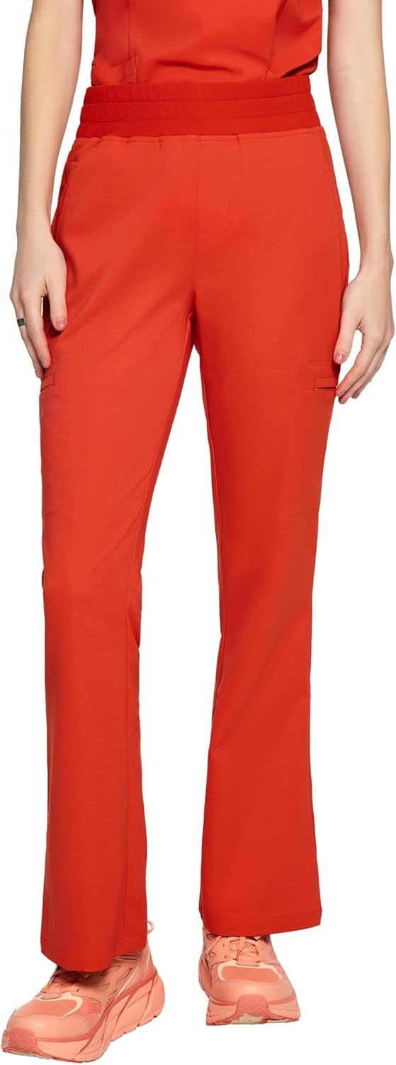 Sedona Flared Scrub Pants for Women – High-Waisted, Slim Flared Fit with 6 Functional Pockets, Stylish Design