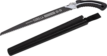 Roughneck Gorilla Fast Cut Pruning Saw with 350mm Blade, Triple Ground Teeth & PTFE Coating, Heavy-Duty Chrome Plated Steel, Non-Slip Rubber Handle with Lanyard Hole & Holster