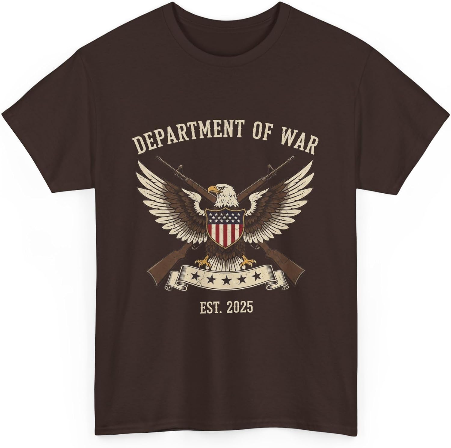 Department of War Patriotic Eagle & Rifles | Vintage Military Veteran USA | American Freedom 2A Supporter Apparel
