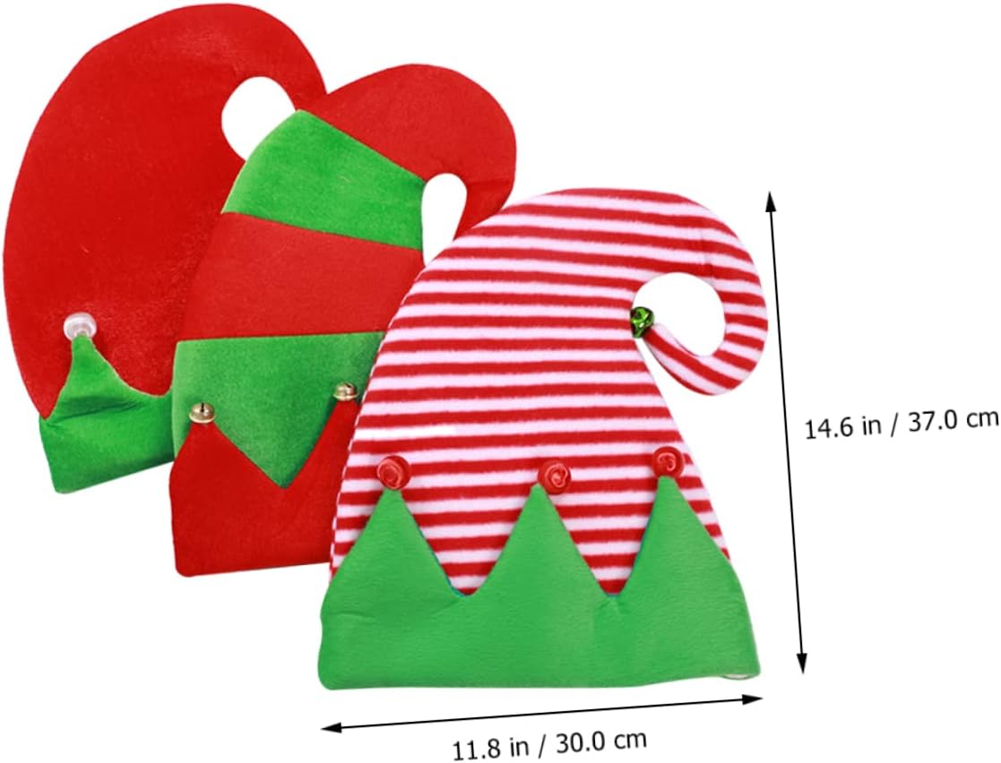 LIFKOME 3pcs Christmas Style Decorative Hats Bells Creative Handmade Headwear for Holiday Parties and Stage Comfortable and Breathable Festive Cosplay Accessories