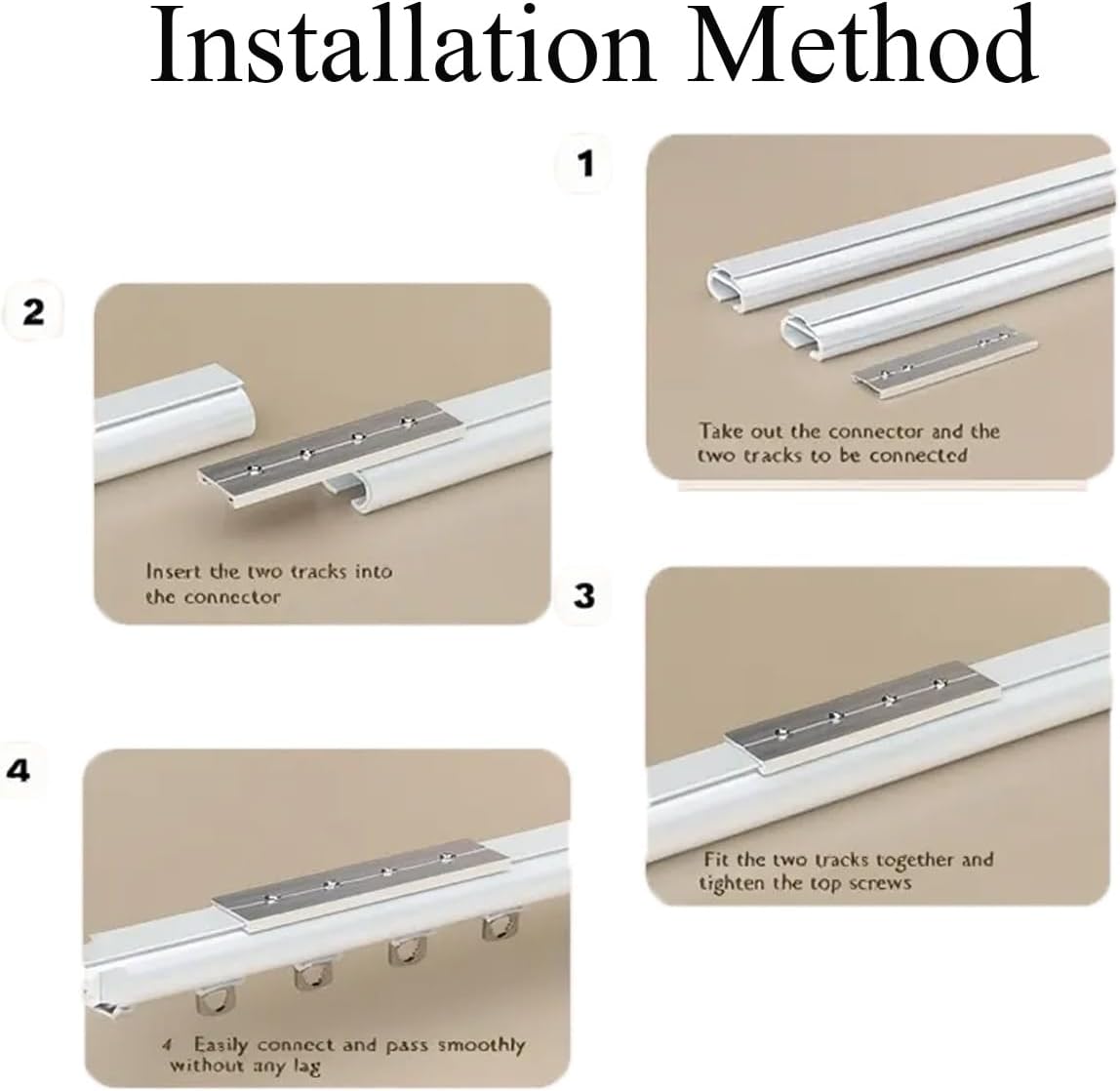 Double Curtain Track Wall Mounted 3.28ft-12.47ft Silent Aluminum Track Curtain Rail Curtain Rods for Windows Heavy-Duty Sliding Rails for Curtains, Room Divider Living Room Bedroom(Champagne,10.17ft)