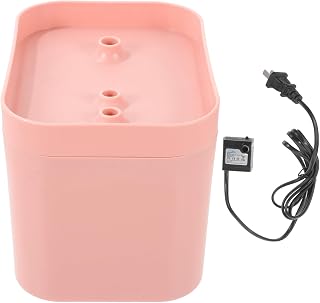Cat Water Fountain Pink Automatic Circulation Dispenser Dc 5V | Plastic Build, Flower Outlet Design, Silent Motor, Easy Cleaning, Low Power Use, for Cat and Kitten