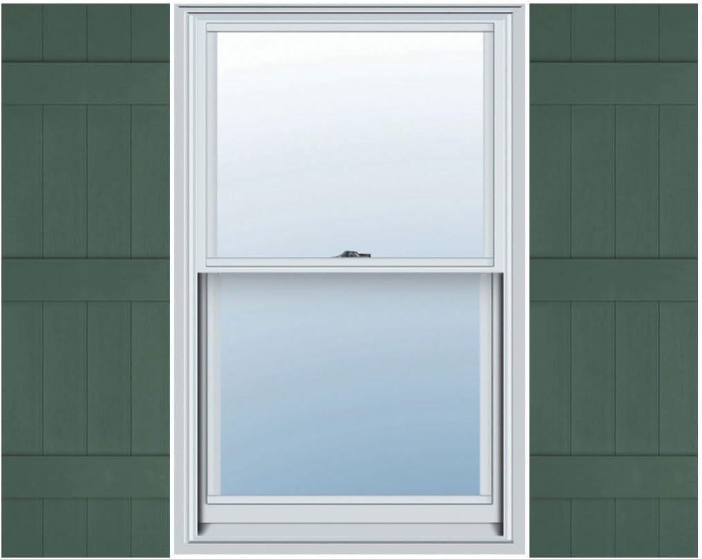 14"W x 41"H Lifetime Vinyl, TailorMade Four Board Joined (2 Batten), Board-n-Batten Shutters, w/Shutter-Loks (Per Pair), Black
