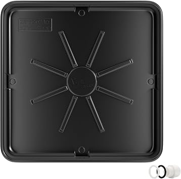 30x32inch Washing Machine Drain Pan, with Raised Edge, Features a Heavy Durable Plastic, Floor Protector - Protects Floors from Leaksf, with 1" Drain Fittings, Black