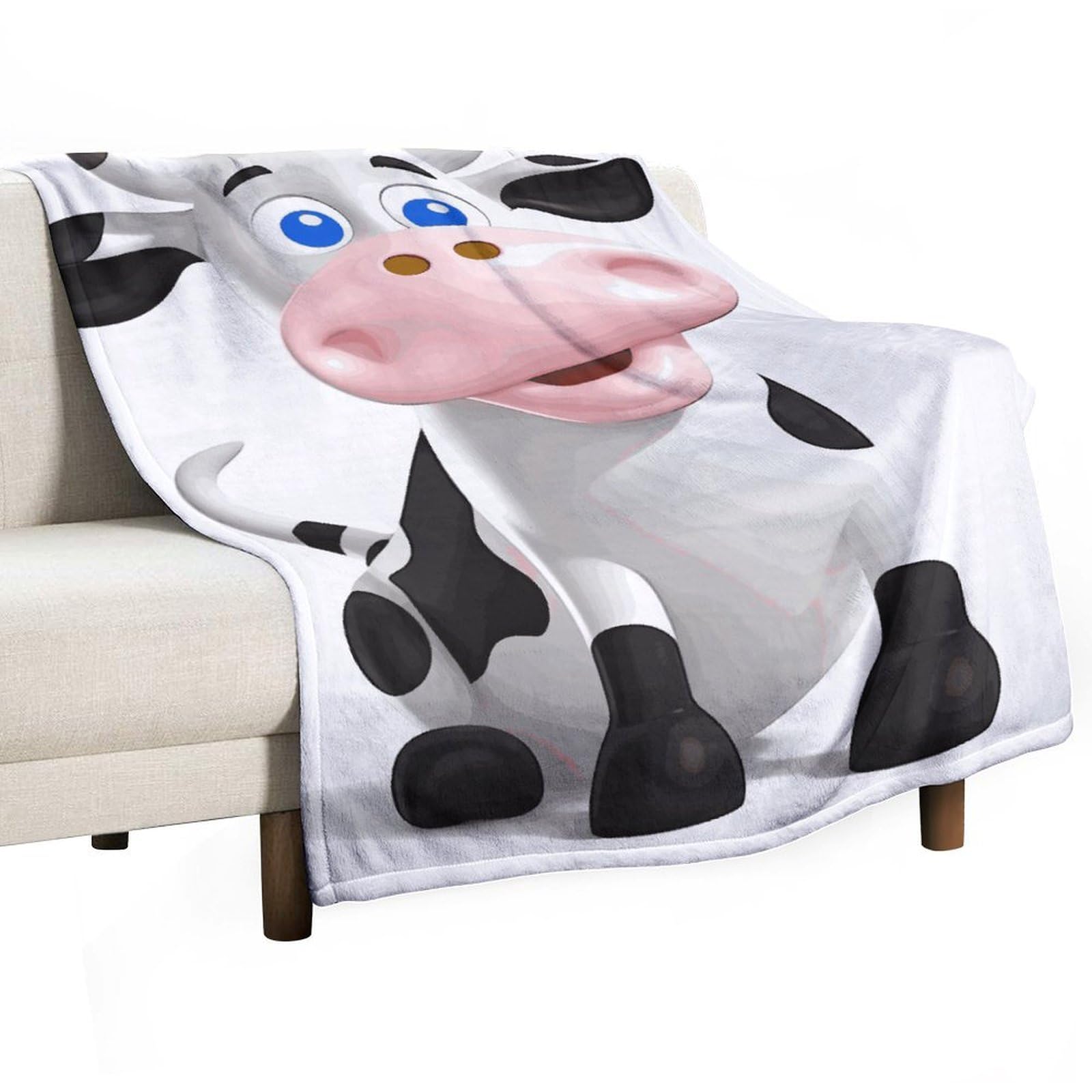 Couverture flanelle vache 127x177 cm plaid canapé doux quatre saisons