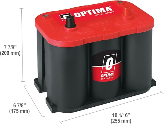 OPTIMA Batteries High Performance 34R RedTop Sealed AGM Car, Truck and SUV Starting Battery, 800 CCA, SAE Terminal, Maintenance Free, Versitile Mounting
