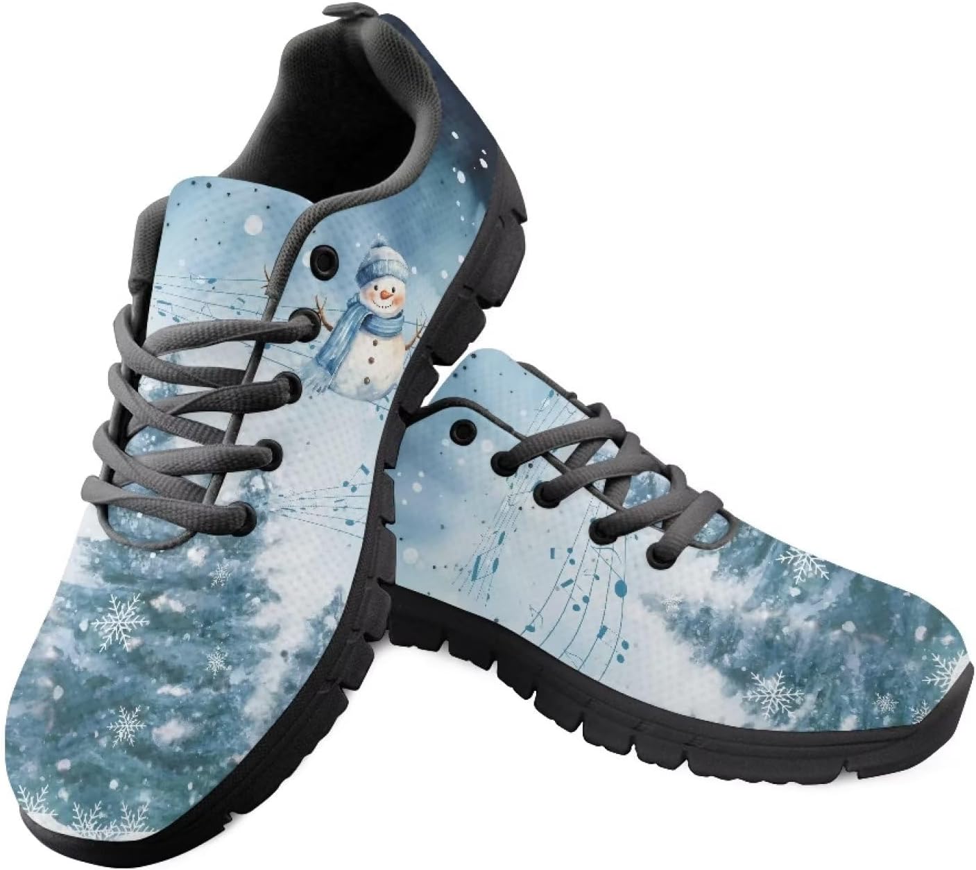 FKELYI Christmas Running Shoes for Women Athletic Tennis Sneakers Breathable Walking Flats