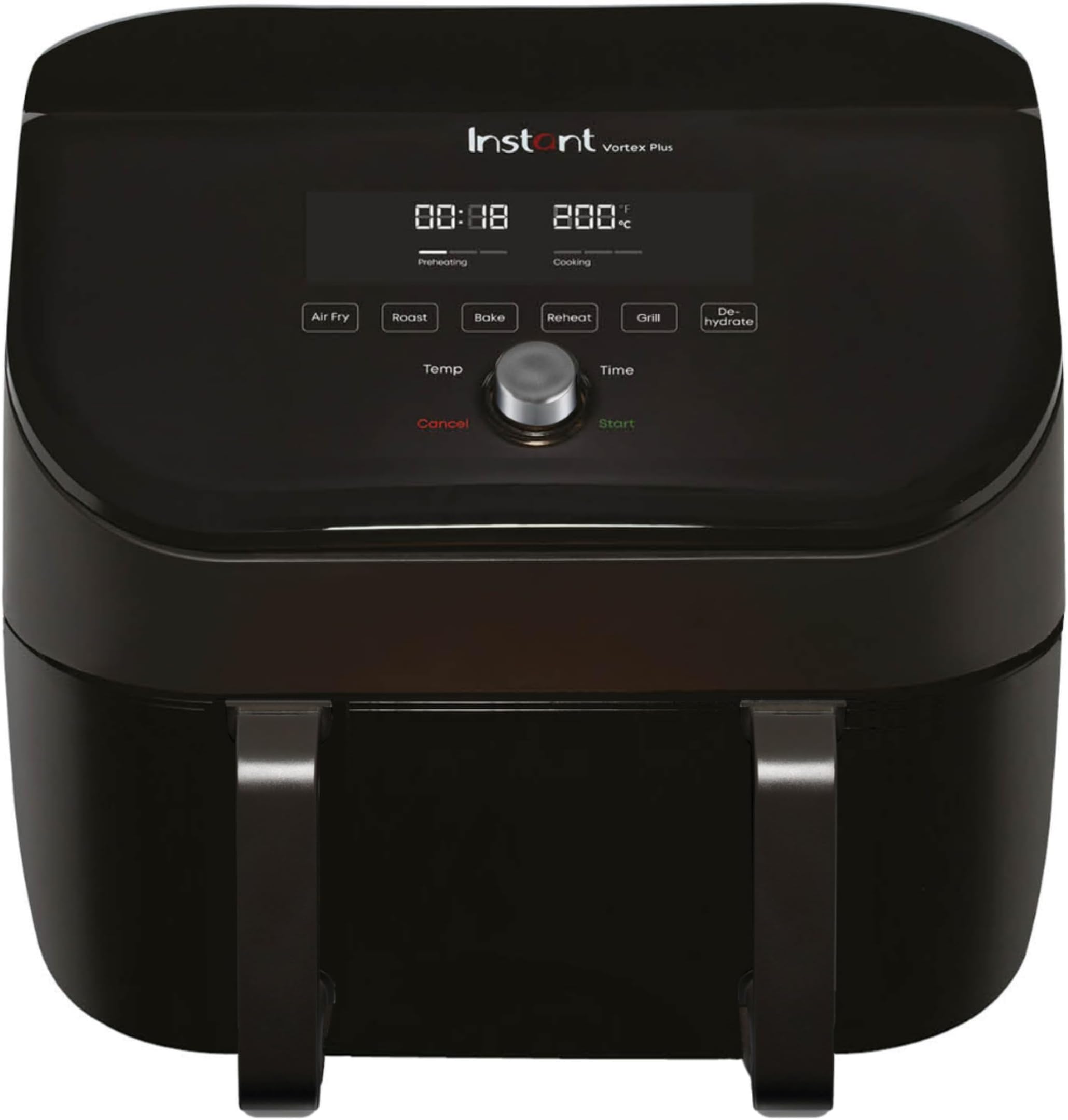 Versazone Dual Black Air Fryer - Large 8.5L, Family Size - Single Double Basket with Divider - 8 in 1 - Food Dehydrate, Grill, Bake, Roast, Reheat, Non-Stick, Easy Clean, Dishwasher Safe