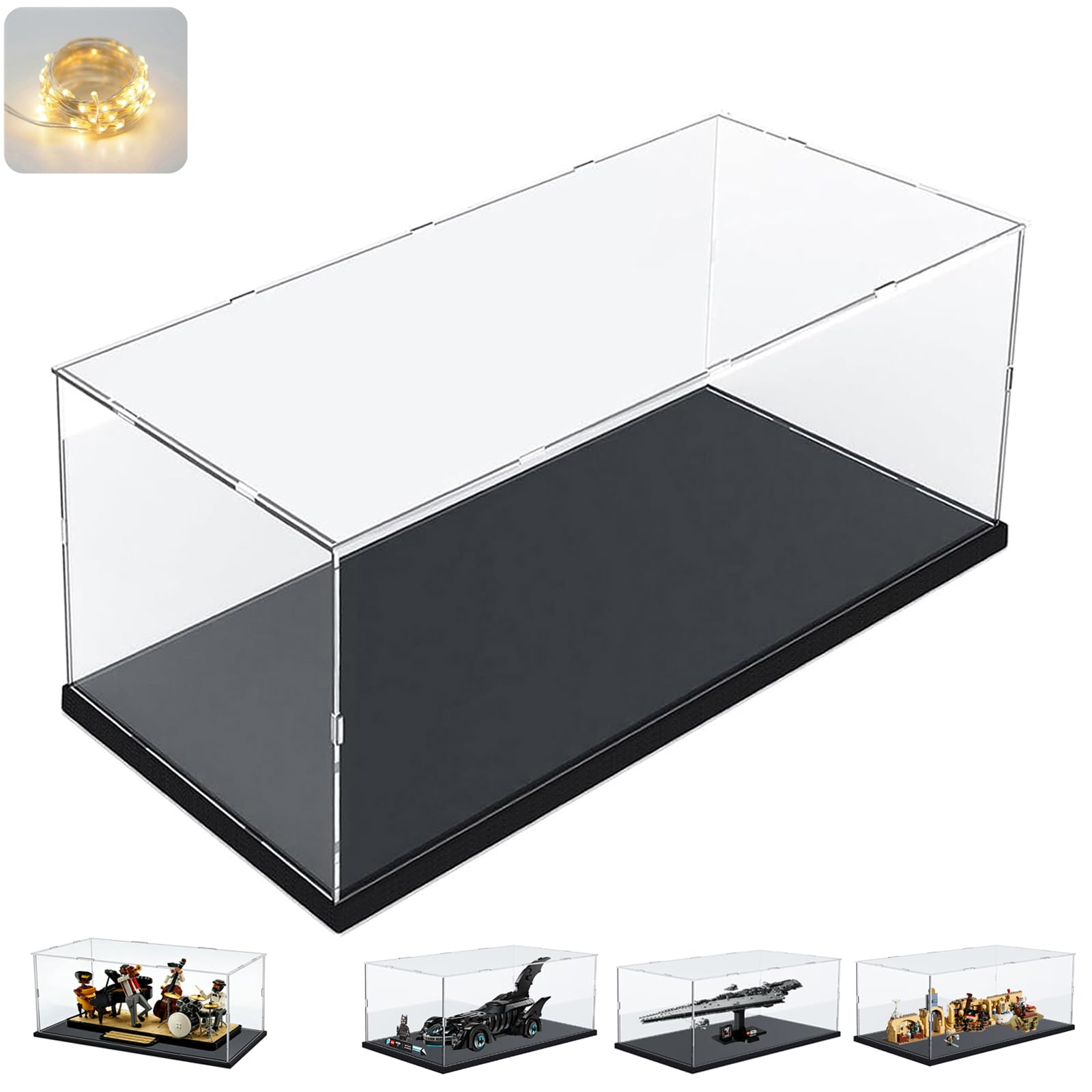 Vitrina Expositora para Lego 42172 McLaren P1 42143 SP3 42156 42096 42115 42083 1:8 Maqueta Coche Colecciones, Expositor Cajas Transparente Grande Vitrina Acrílica 3MM, Interior Blanco 60x30x20cm — view 27