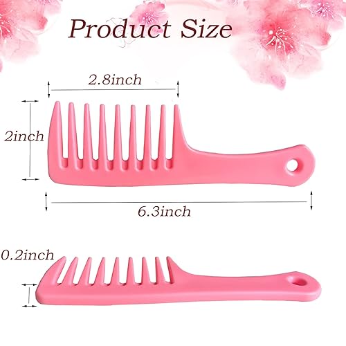 Miniatura 3 de Juego de 2 mini peines para el cabello, cepillo desenredante de dientes anchos pequeños para mujeres, peine de ducha portátil para cabello rizado,