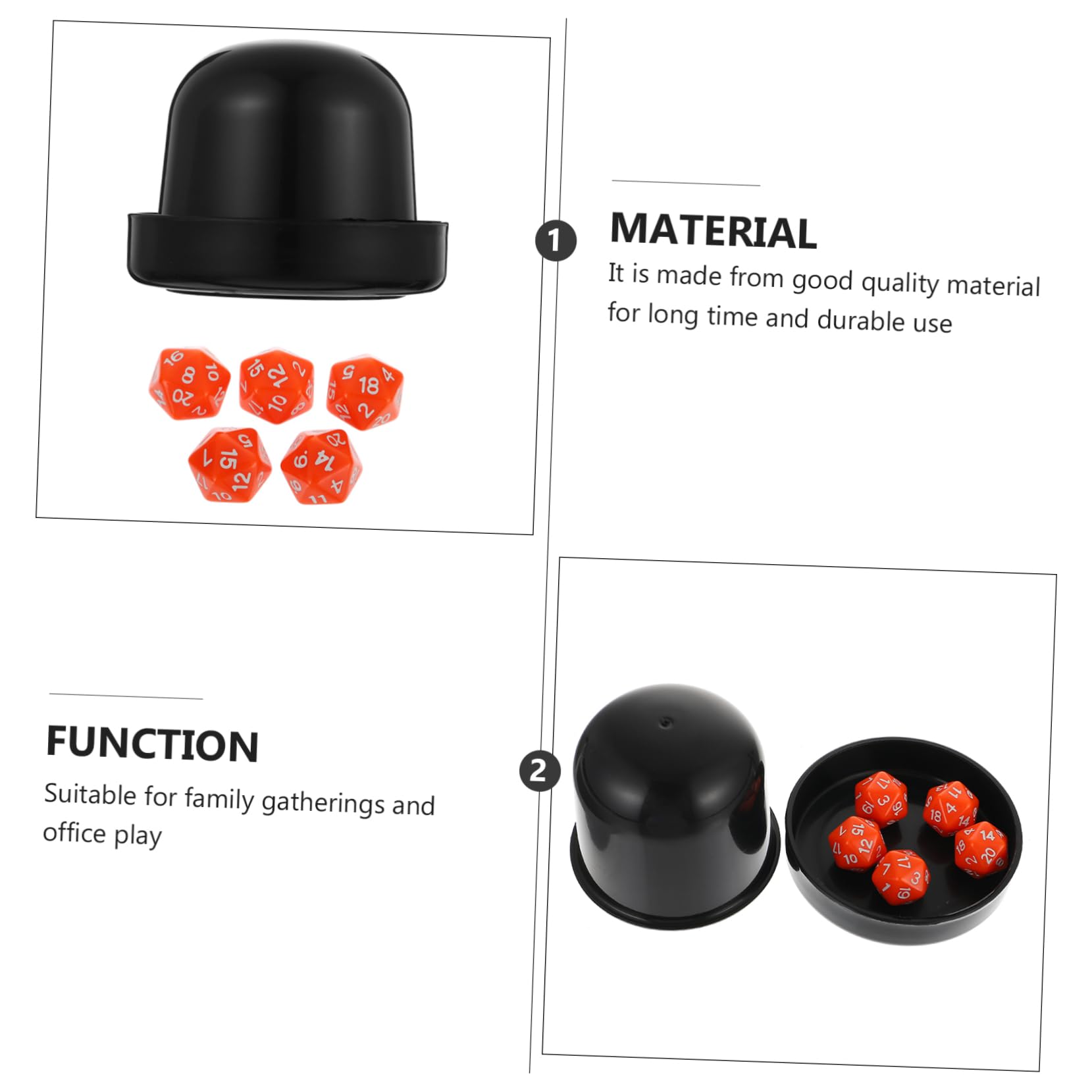 VICASKY 5sets Dadi Poliedrici Colorati Da Gioco Facce Accessori Divertenti Per Giochi Da Tavolo e Feste Con Supporto Per Dadi Per Famiglie e Amici