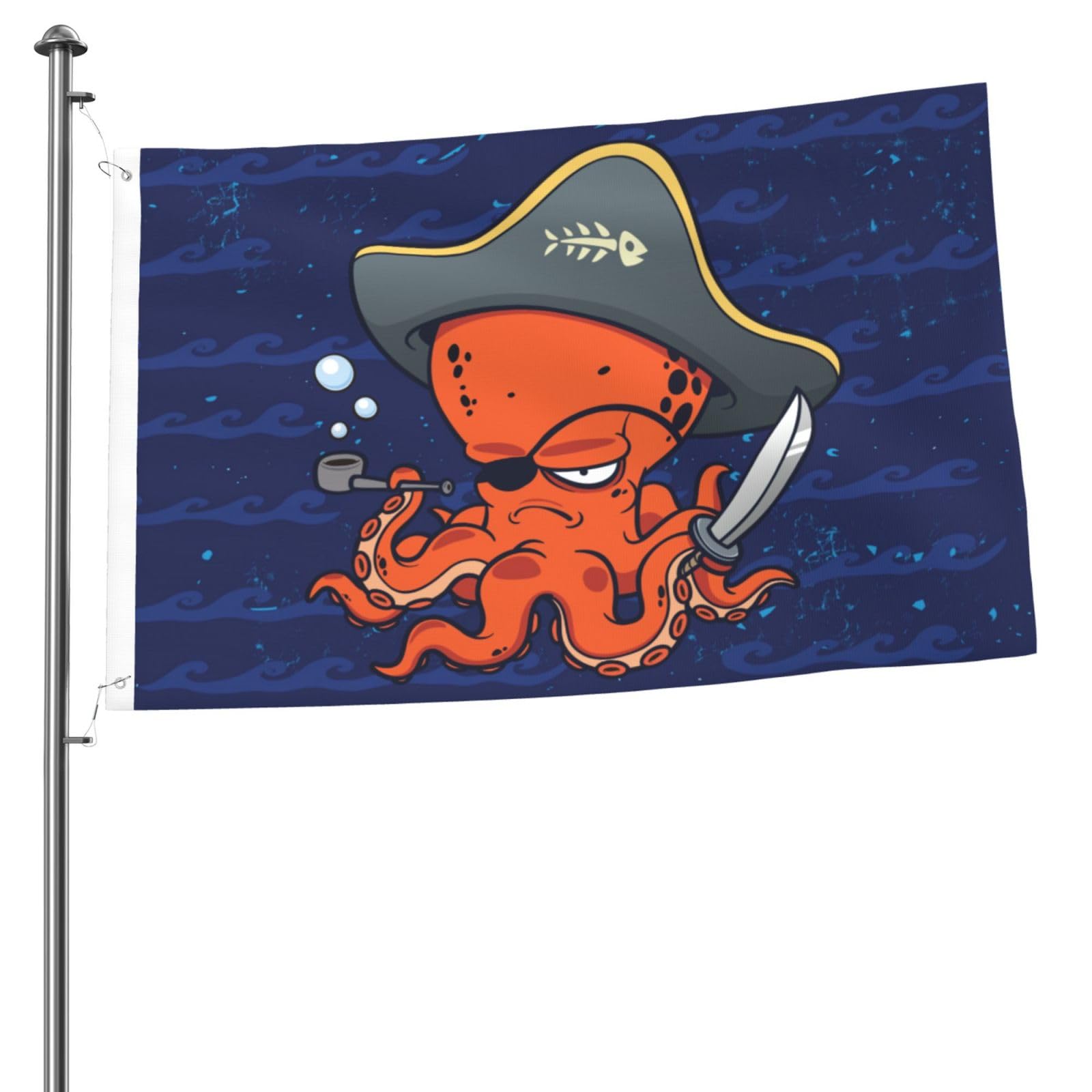 Pirate Octopus Flag 2x3 Ft Outdoor Indoor With Grommet Garden Yard Banner Decorative Sign — image 1