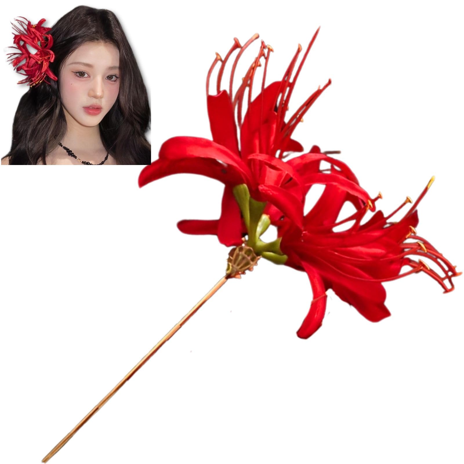 Amazon.co.jp: Leap Raupe 彼岸花 アクセサリー 造花 髪飾り 曼珠沙華