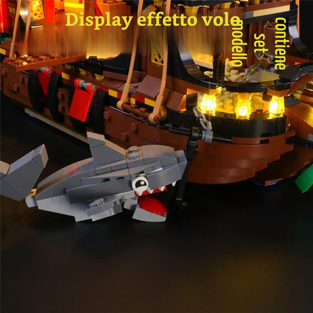GEAMENT Set di Luci LED Compatibile Con LEGO Galeone dei Pirati (Pirate Ship) – Kit Di Illuminazione per Creator 31109 (Modello di mattoncini non incluso)
