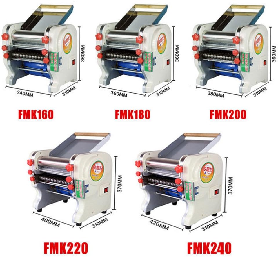 TOPCHANCES Electric Automatic Pasta Machine Stainless Steel Noodle Cutter Pasta Making Machine Dough Roller for Spaghetti and Lasagna Tagliatelle Fettuccine,3mm/9mm Blades (160mm Width)