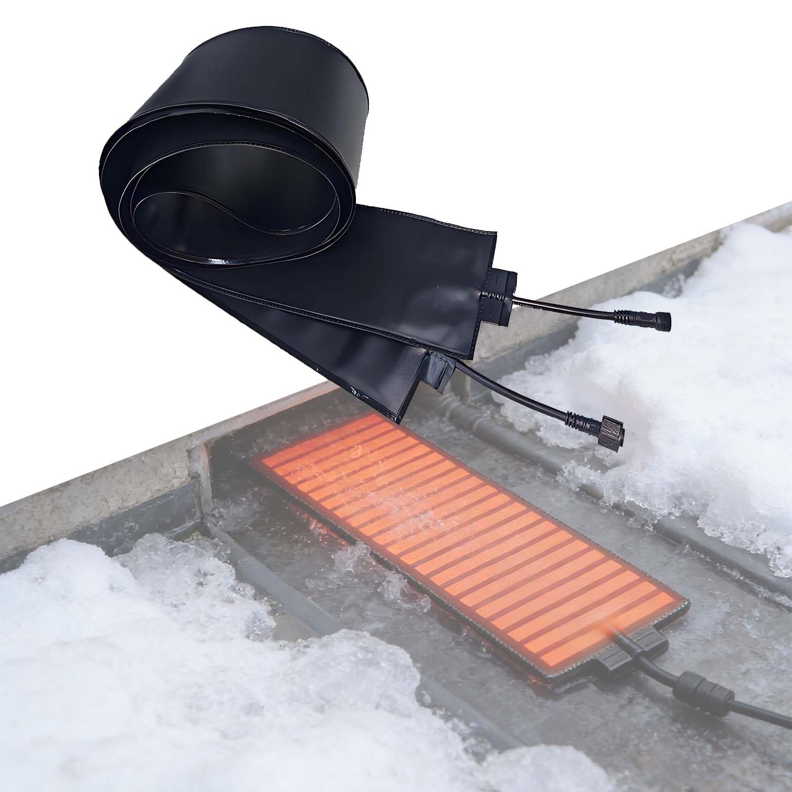 Calentador eléctrico de canalón y almohadilla flexible para descongelar con cable de calor autorregulable, PVC impermeable para evitar presas de hielo en el techo, canalones y bajantes