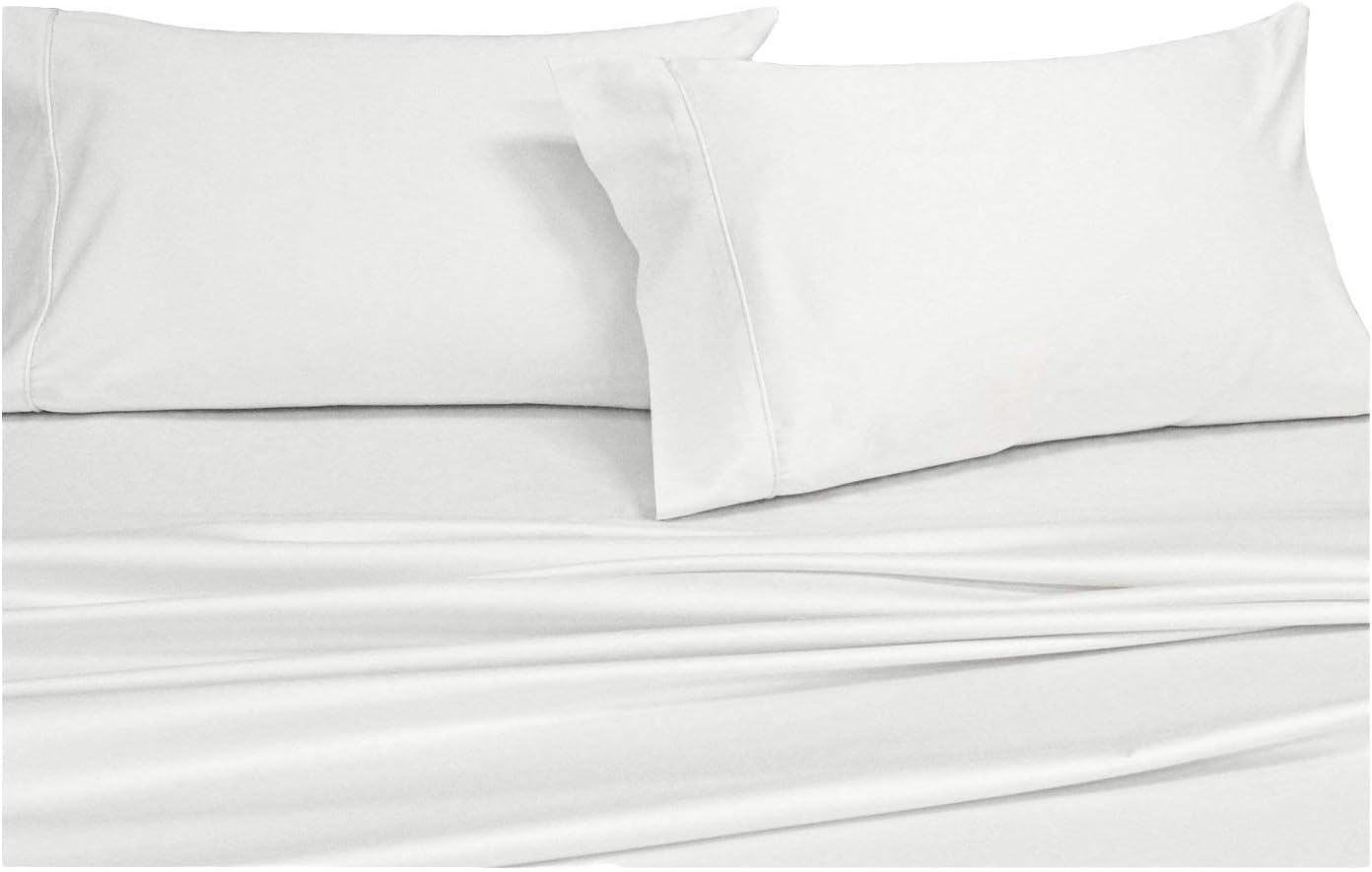 sheetsnthings Twin Extra Long Size 600-Thread-Count 100% Cotton 600TC, Solid White Sheet Set, Deep Pocket 600 TC