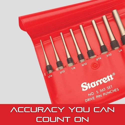 Miniatura 5 de Starrett Punzón central de acero con vástago cuadrado y agarre de dedo moleteado, acero endurecido y templado, 3.465 in de longitud, punta cónica de