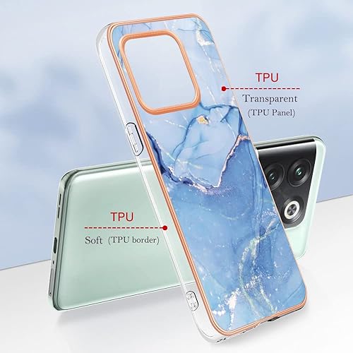 Miniatura 6 de Dinglijia Funda para OnePlus 10T 5G, OnePlus ACE Pro, TPU suave + patrón de mármol IMD diseño delgado mejorado para cámara y protección de pantalla