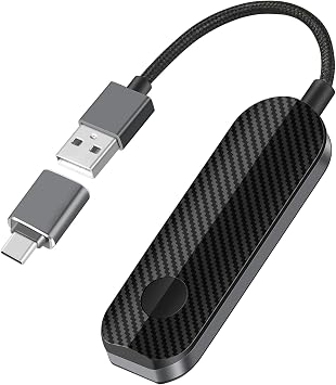 2-in-1 Wireless CarPlay & Android Auto Adapter Convert Wired to Wireless Instantly-Plug & Play for iPhone & Android,No Delay,Compact Design for iPhone & with USB/USB-C Port