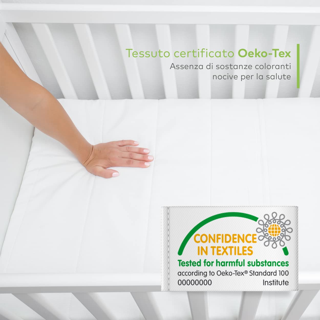 EVERGREENWEB Coprimaterasso Culla Lettino Impermeabile 64x124 cm Antiacaro Traspirante Anallergico OEKO-TEX