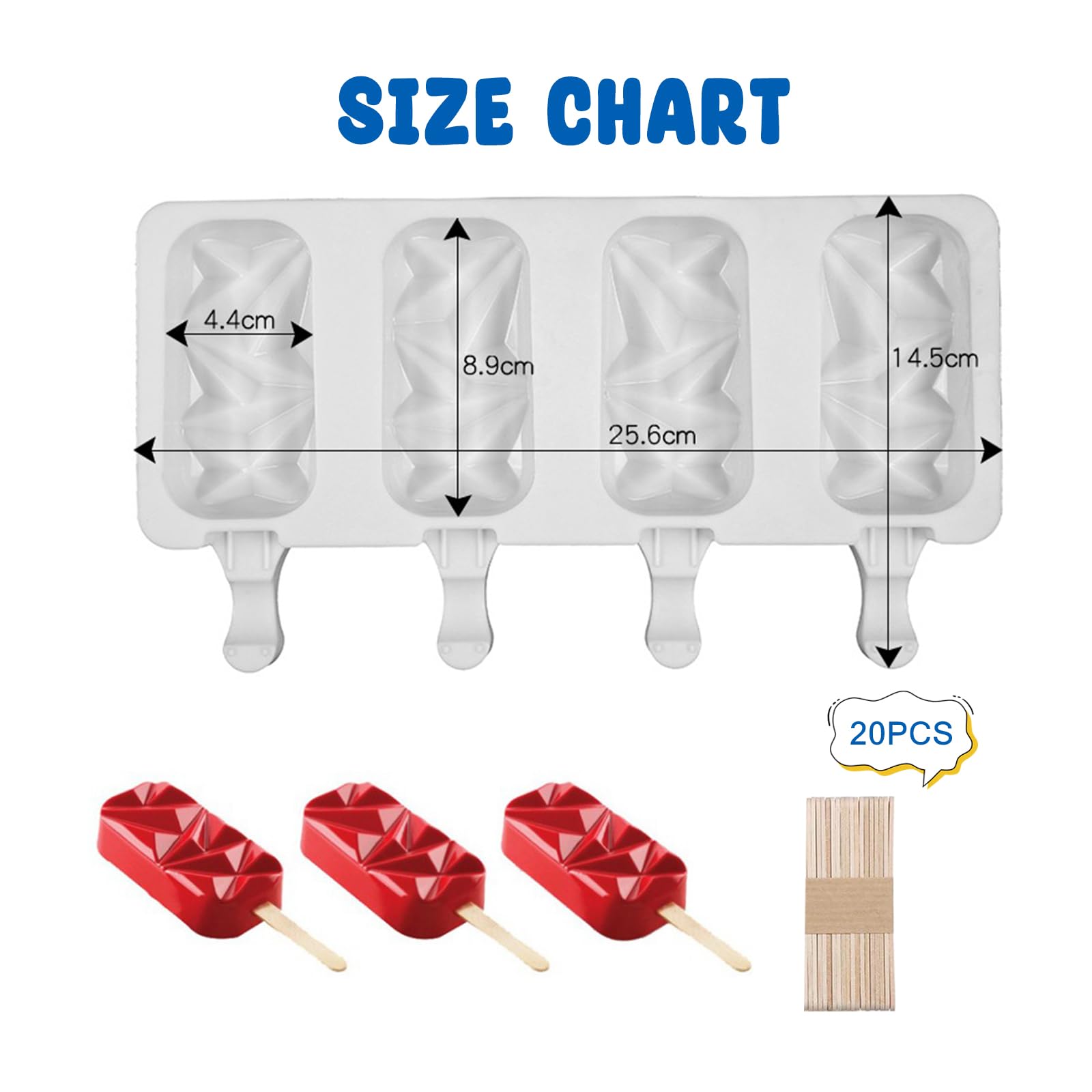 Tuofang 2x Popsicle Formen Set - Silikon Eisformen Mit 50 Stielen