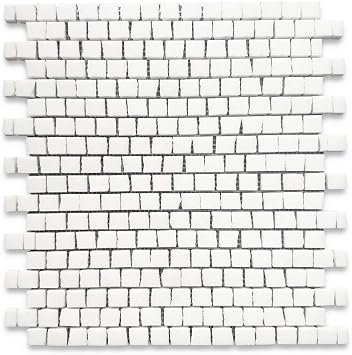 Stone Center Online Thassos White Marble 3/4x3/4 Hand Clipped Random Broken Mosaic Tile Honed Kitchen Bath Wall Floor Backsplash Shower 1 Sheet