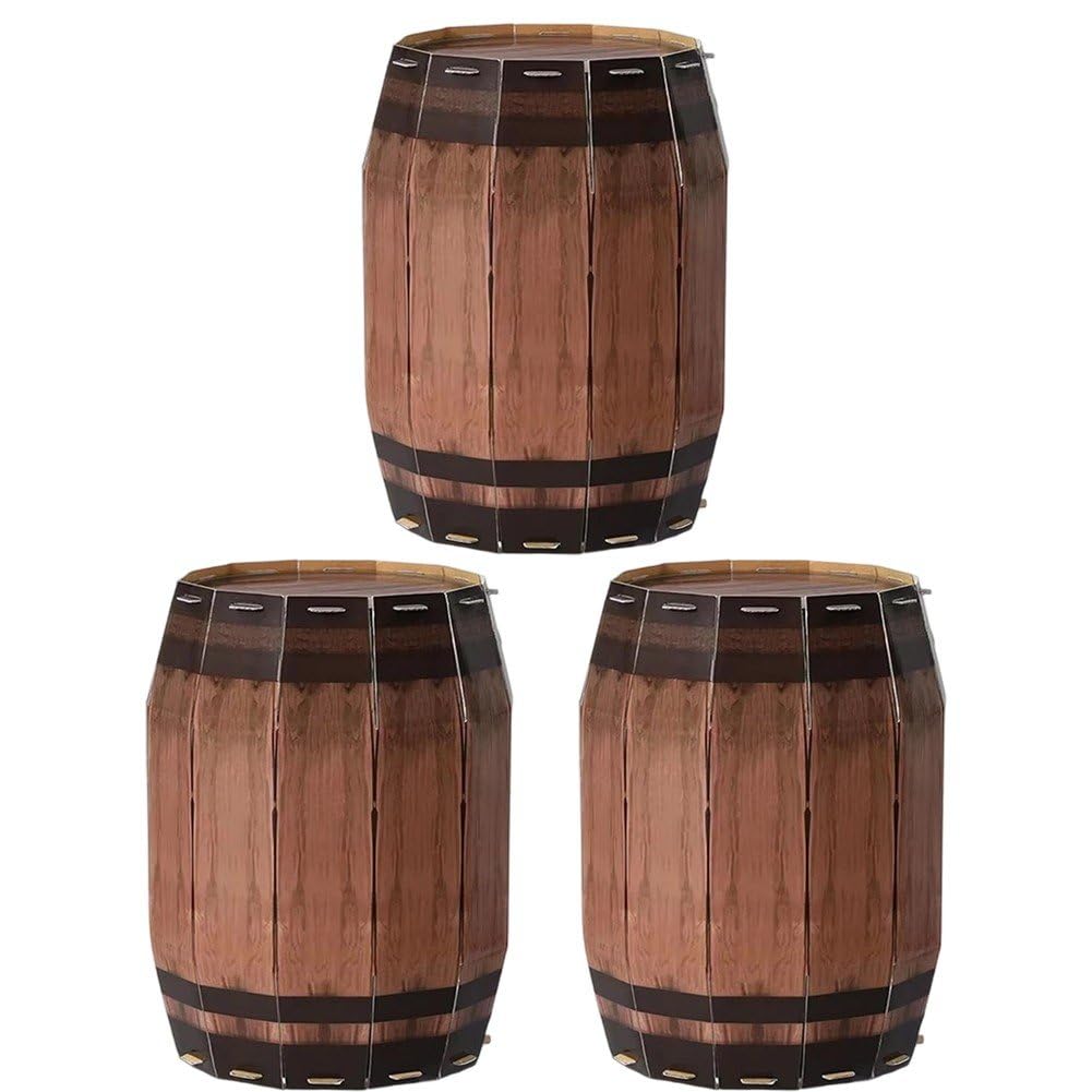 Fituenly As Shown 3 Pcs Western Cowboy Party Decoration Wine Barrel Decor Pirate Party Decorations Large Cardboard Wine Barrel Wild West Cardboard Decoration Western Props Decor