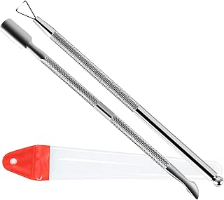 FANDAMEI Nail Gel Polish Remover Tool - Cuticle Pusher + Cuticle Peeler, Double-ended Nail Pusher Spoon Tool and Triangle Cuticle Peeler Scraper for Nail Cuticle Clean or Remove Gel Polish Silver